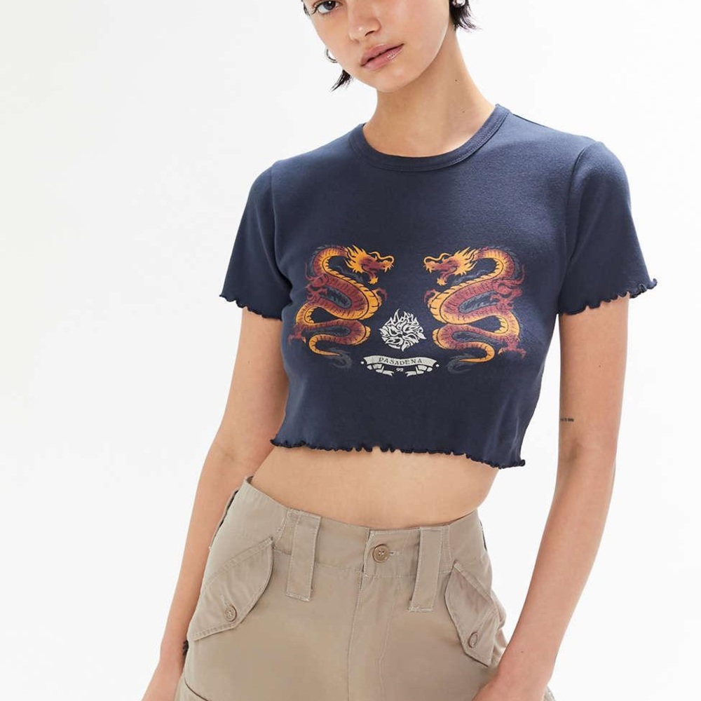 Urban Outfitters Dragon Design Crop Top